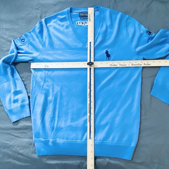 Polo Golf Ralph Lauren Sweater Mens S Washable Merino Wool V Neck Big Pony - Picture 4 of 13